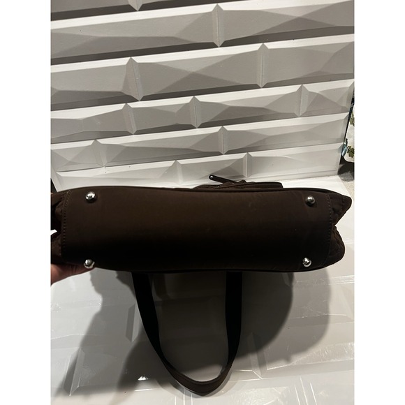 Vera Bradly Large Brown Bag Purse Handbag Quilted Microfiber‎ Shoulder Tote Zip - Picture 5 of 10